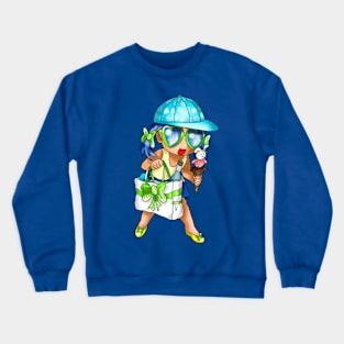 cute beach bum cartoon Crewneck Sweatshirt